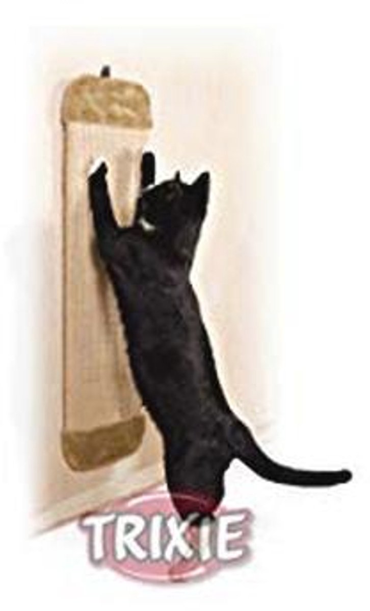 Krabplank XL met pluche voor katten - 18 × 78 cm, natuur/beige