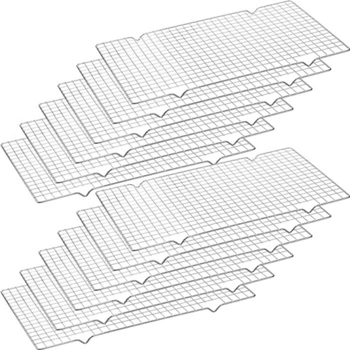 Set van 12 Anti-aanbak Koelrekken 40 x 22 cm voor Bakken
