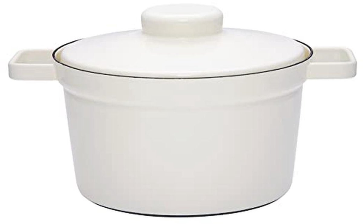 Grote Emaille Braadpan met Deksel - 3.5L, Geschikt voor Inductie, 24 cm