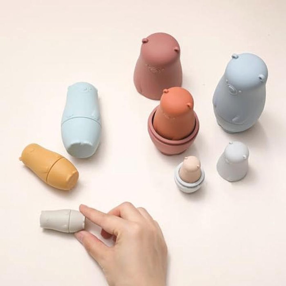 Siliconen Matroesjka Berenfiguren - 4 Stuks Nestpop Speelgoed voor Kinderen