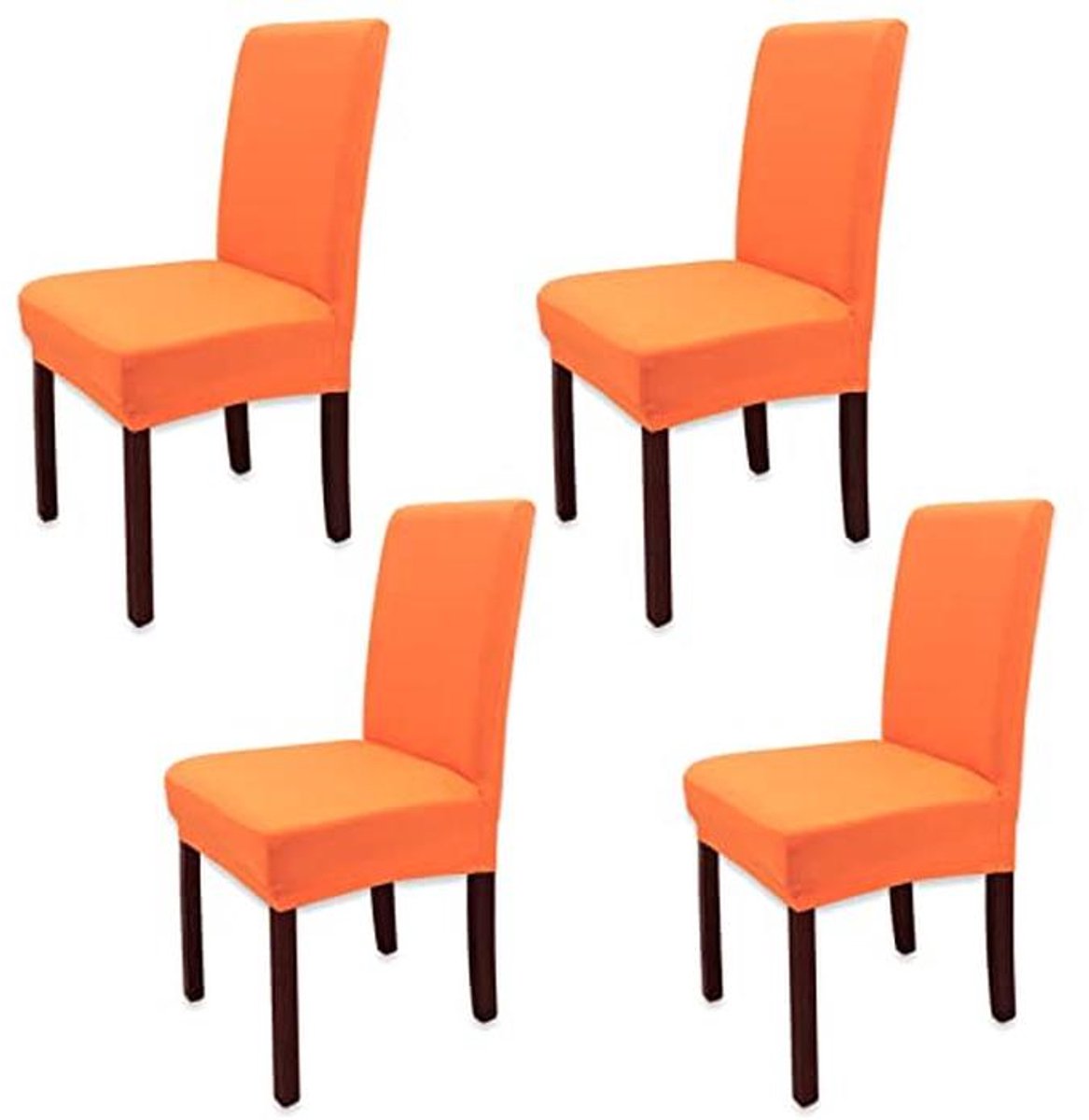 Leeyunbee Eetkamerstoelbekledingen, 4-delige set, afneembaar, wasbaar, elastische moderne beschermende stoelovertrek, rekbare stoelhoezen voor bruiloft, feest, huis, eetkamer, hotel, decoratie(oranje)