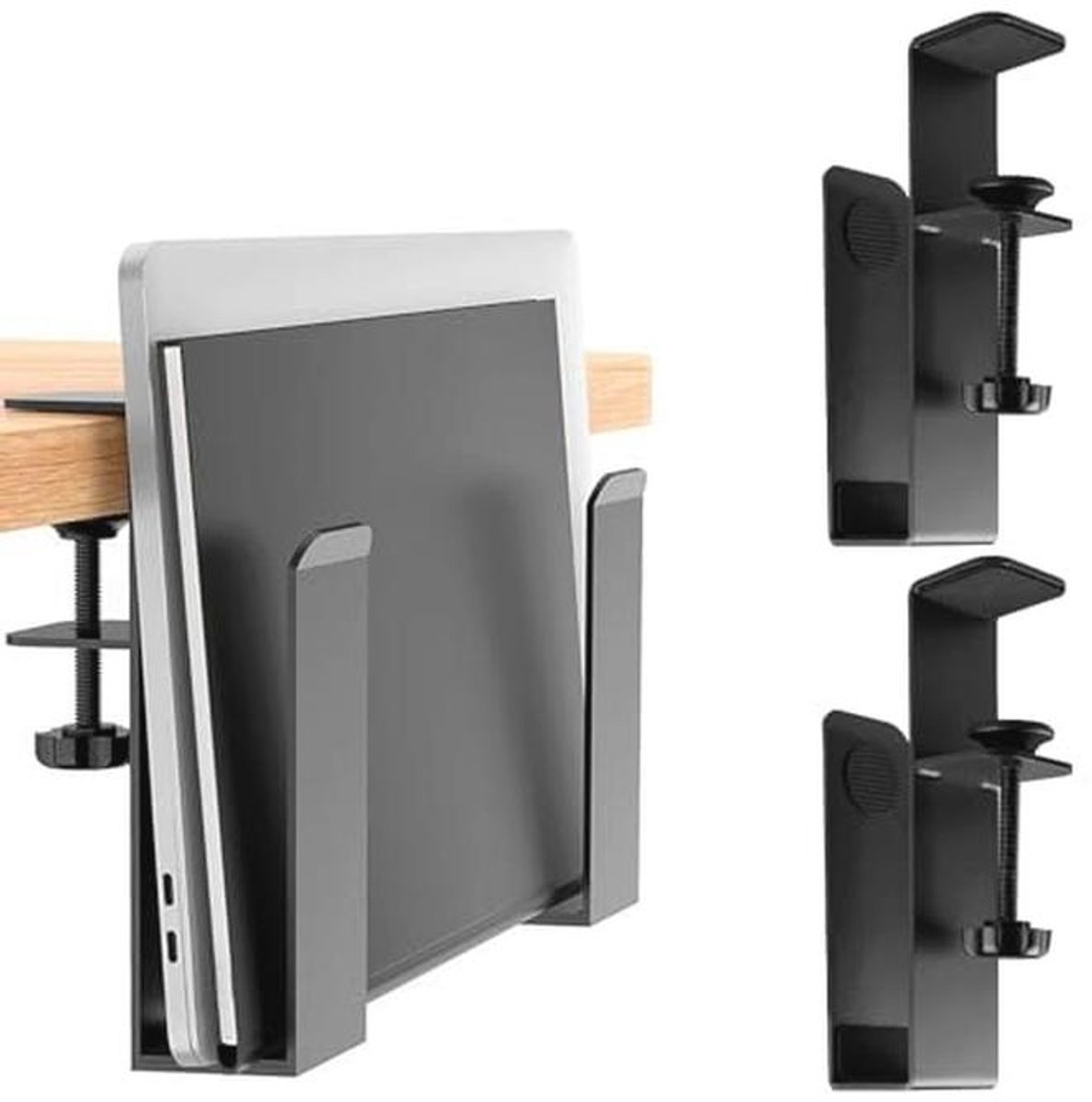 Verstelbare Verticale Laptopstandaard zonder Boren - Metaal voor Desk Space