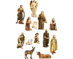 Kerststalfiguren Set van 13 - Traditionele Decoratie voor Kerstmis - Handbeschilderd en Gedetailleerd