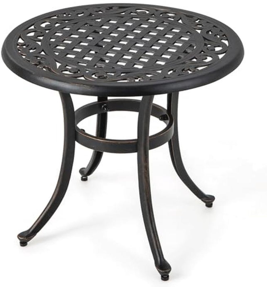Ronde tuintafel van gegoten aluminium - 60 cm diameter, roestvrij en stijlvol voor balkon en terras