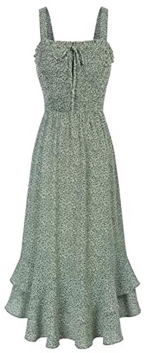 Dames Lange Bloemenjurk Mouwloos Maxi Bohemien Strandjurk