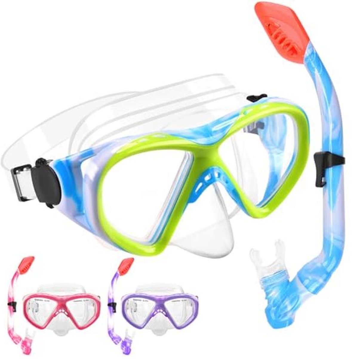 Snorkelset voor Kinderen - Droog Snorkelmasker met Anti-Condenstechnologie