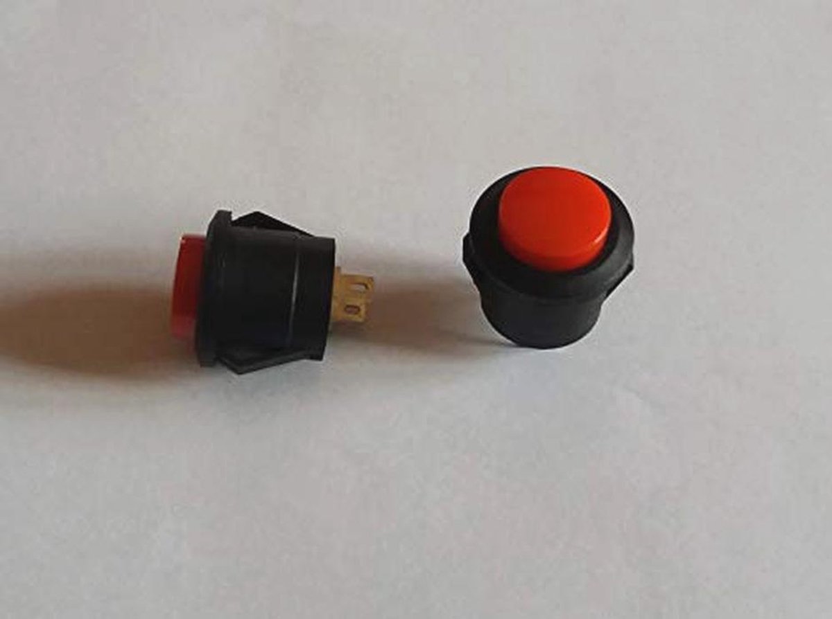 Ronde 16 mm paneelknop - Normaal open, 2 PIN, momentane schakelaar