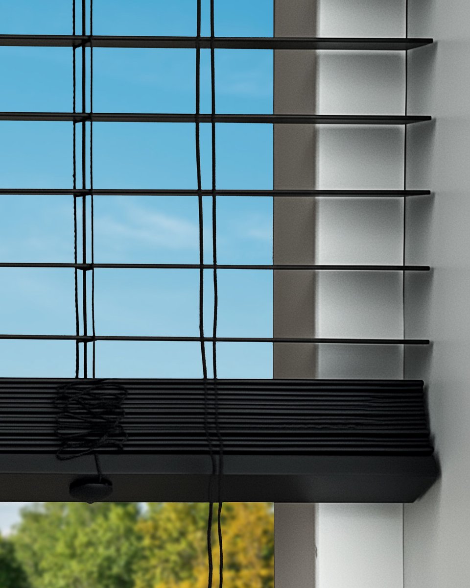 Houten Jaloezie - 50mm - Zwart - 110x130cm - Ladderkoord