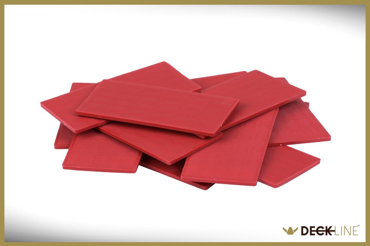 DECKLINE S5003 - Montage Wiggen - Rood - 50x100x3 mm - 100 Stuks - Duurzaam