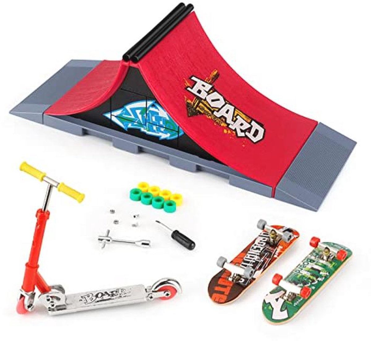 Mini Skateboard Ramp Set voor Fingerboard Training – Speelgoed Skatepark met Mini Vingerskateboards