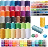 Famanu - ensemble de fil à coudre fil à coudre pour machine à coudre, 36 couleurs fil à coudre par bobine et 36 porte-bobines, fil de qualité pour...