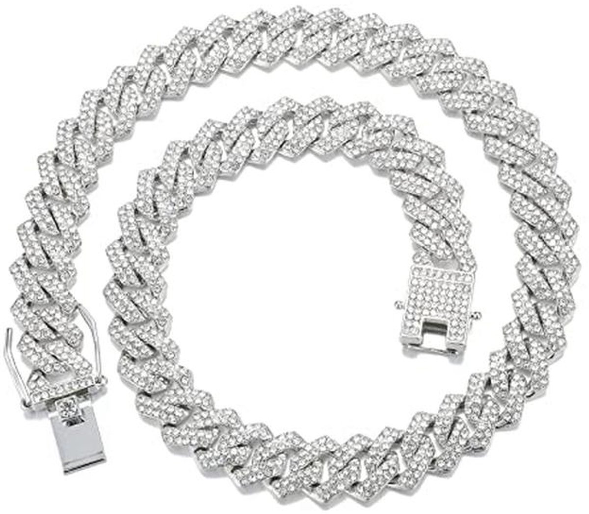 Iced Out Cubaanse Link Ketting voor Mannen - Bling Sieraden in Zilver en Goud