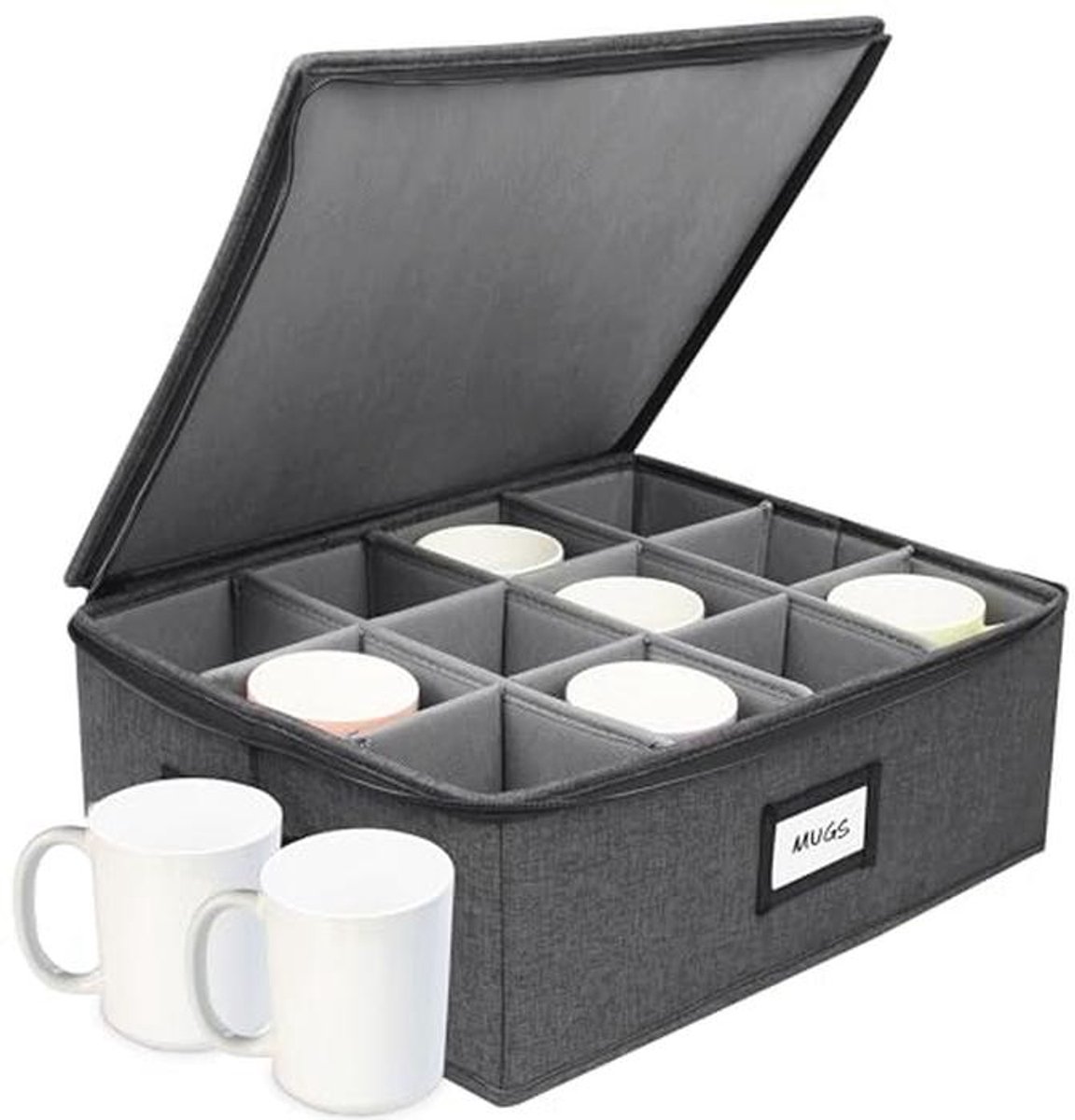 Mug Opbergdoos met Verdelers voor Glazen en Schalen - Sterke en Duurzame Verhuisdozen