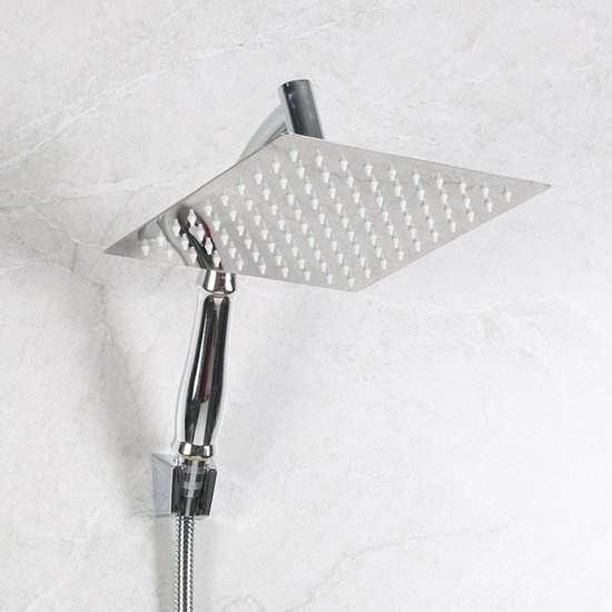 Iridescent Luxe Regendouchekop XL - Ø28 cm - Douchekop - Doucheslang - Waterbesparende Douchekop - Doucheset - Douchekop met slang - Douchekop Regendouche - Regendouche - Krachtige Straal - Roestvrij Staal - Wellness / Spa