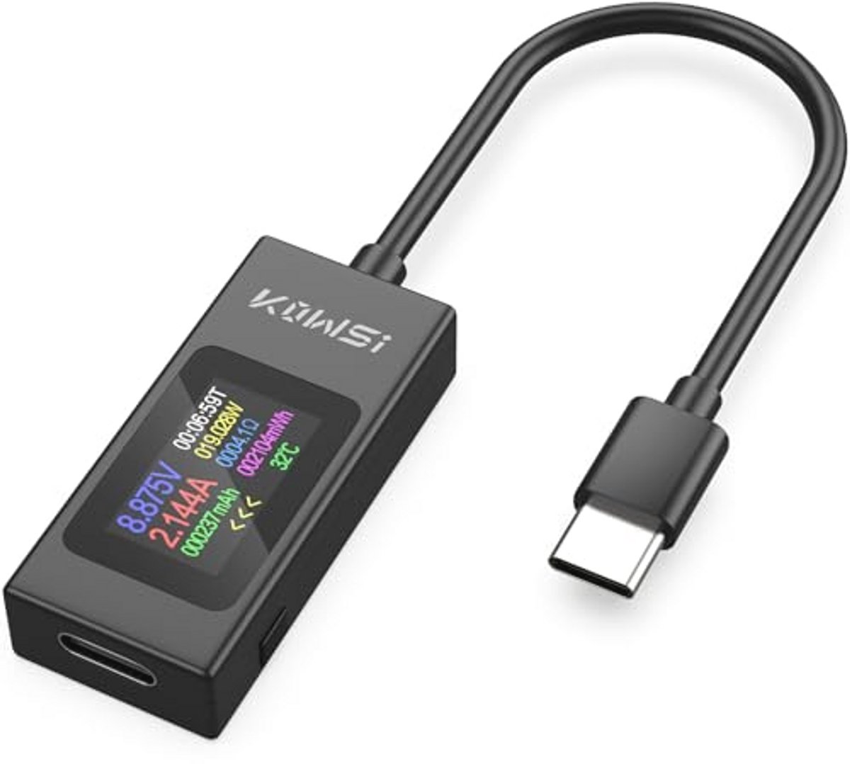 USB C Tester Power Meter - Voltage en Stroom Tester voor USB Capaciteit en Ampèremeter