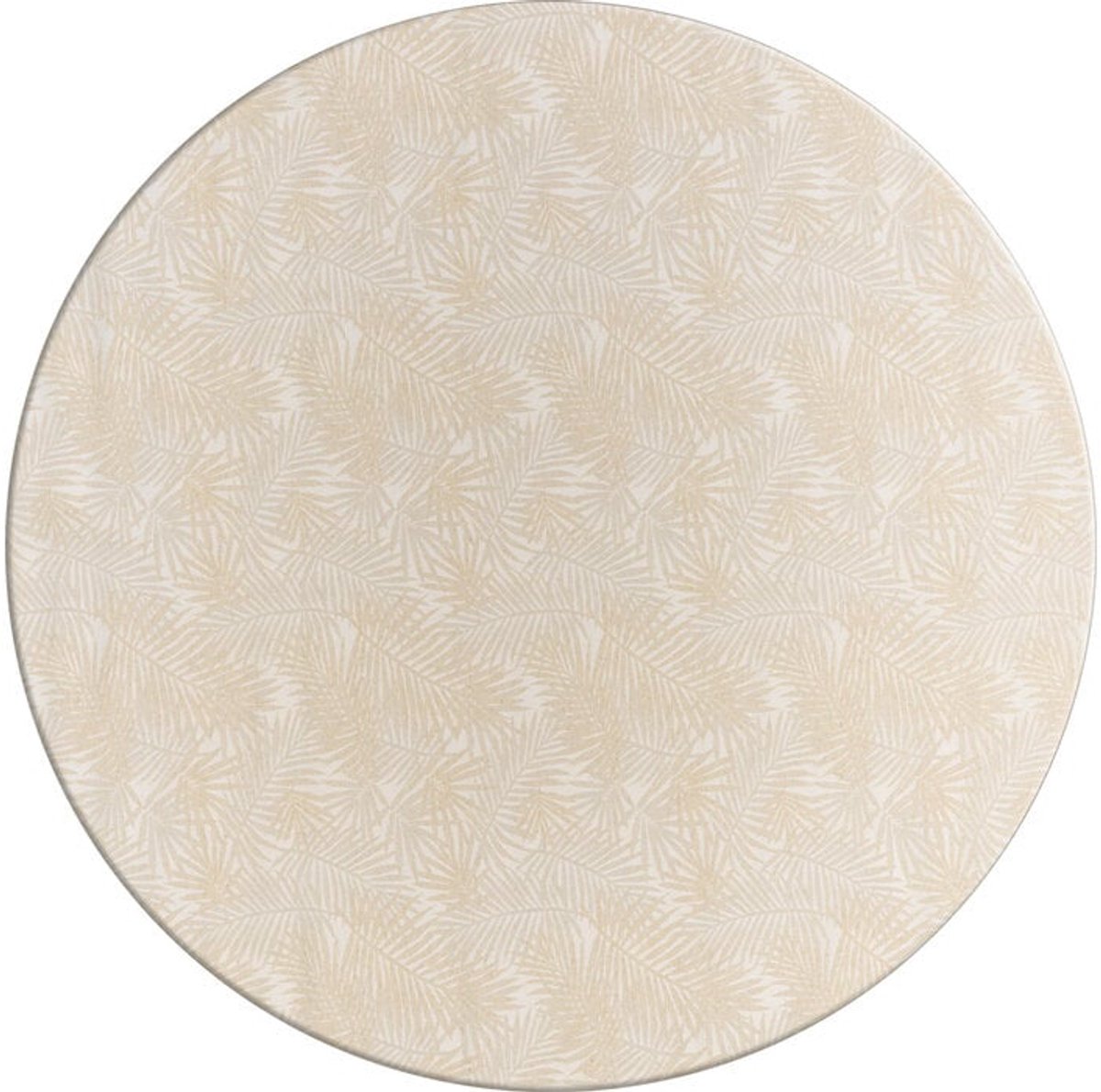 Rond Tafelkleed Gecoat Jacquard - Ø 160 cm -Palm Leaves- Beige