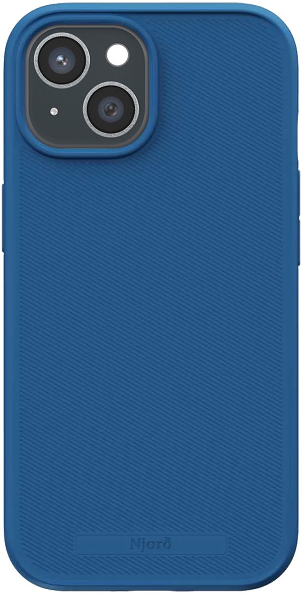 Njord Collections 100% GRS telefoonhoesje - Geschikt voor iPhone 15 Pro Max – Gerecyled Plastic - Duurzaam Telefoonhoesje - 2m valbescherming - Mag Compatibel – Blauw