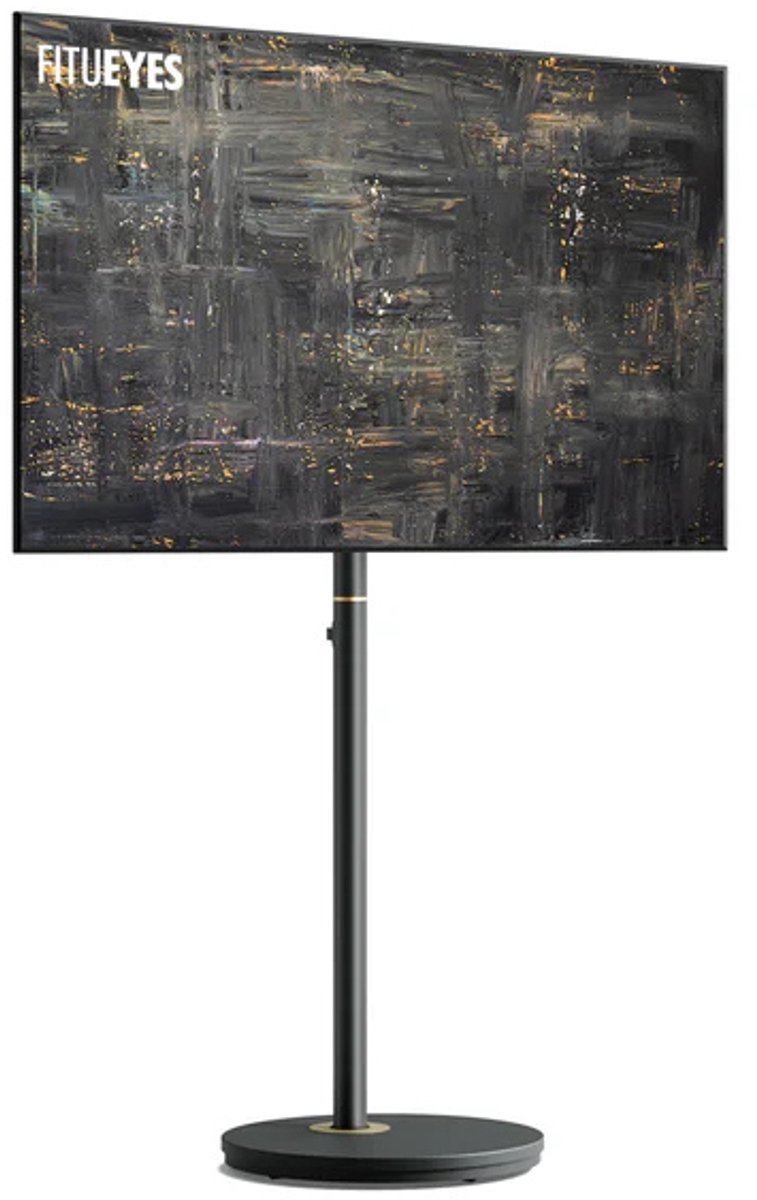 FITUEYES tv standaard - MASTER Serie 2nd tv standaard voet – Geschikt voor 24–48 inch – Hoogteverstelbaar – Stabiel Metaal Design – VESA 75×75 tot 200×200 – Draaibaar & Kabelmanagement – Zwart