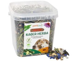 petifool Herba Knaagvoer voor knaagdieren, 430 g, knaagdiervoer voor konijnen en cavia's, zonder kunstmatige toevoegingen, 100% natuur, diervriendelijk voer