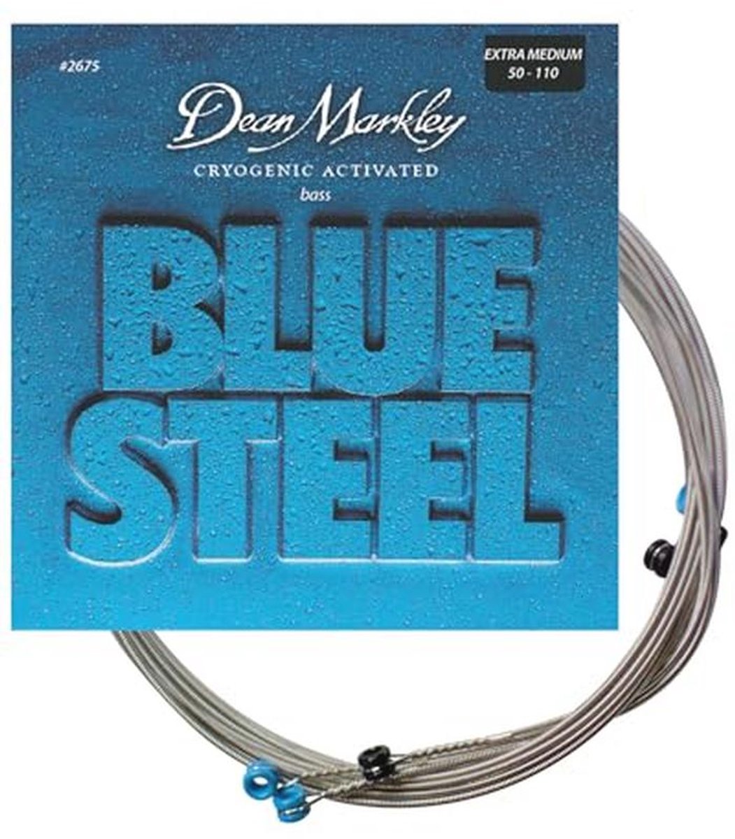 Custom Medium Blue Steel Basgitaar Snaren 50-110 - Pack van 4