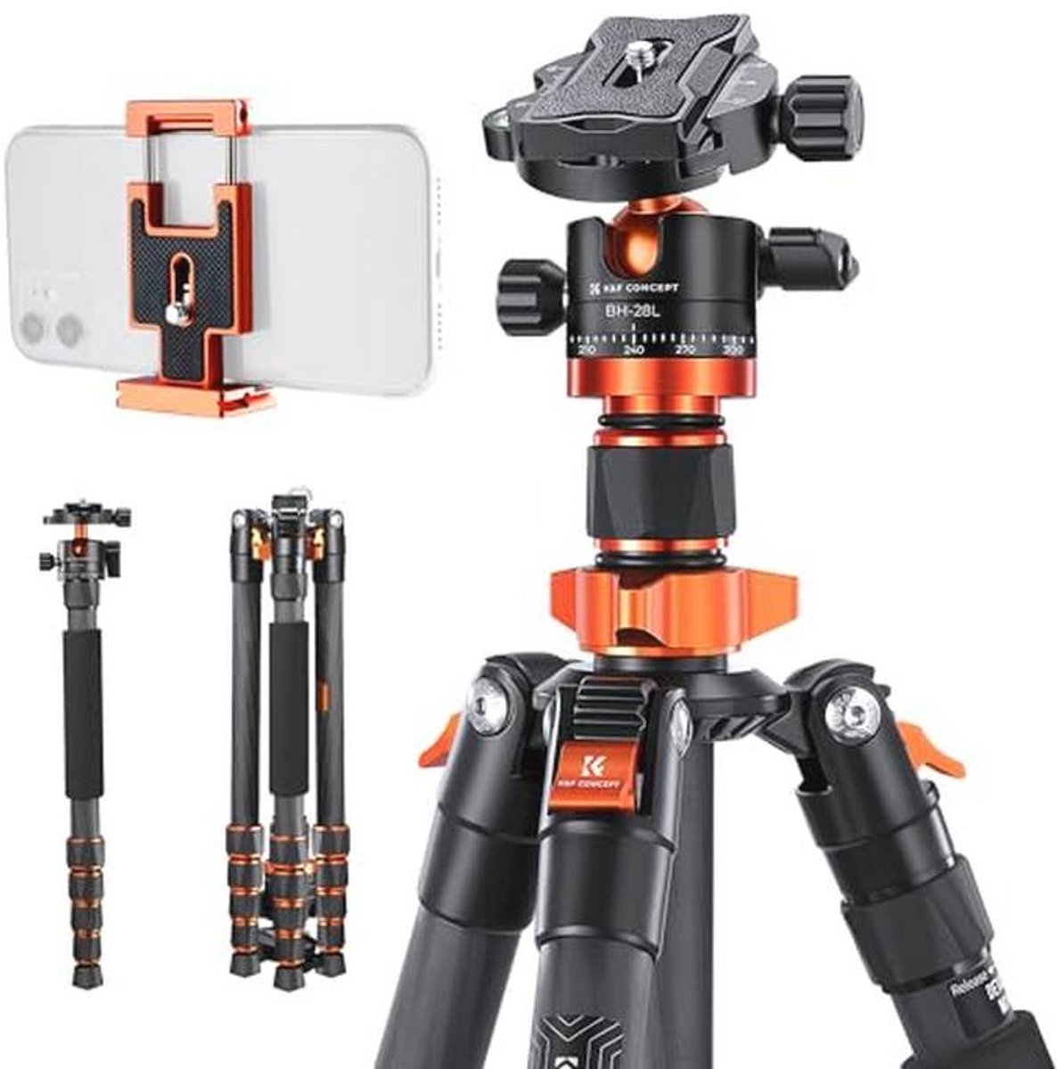 Professioneel Compact Carbon Monopod Statief tot 172cm