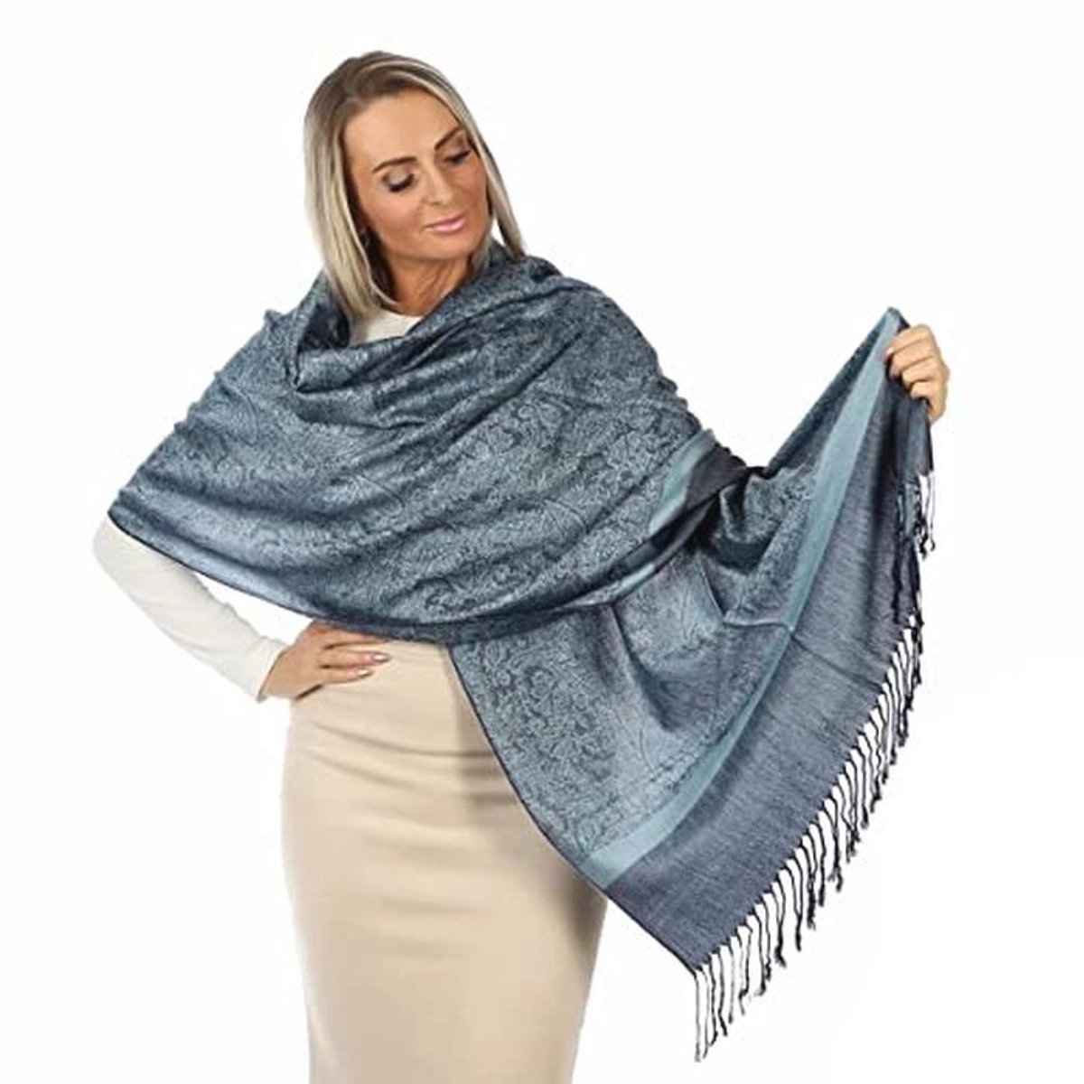 Zachte en Lichtgewicht Pashmina Sjaal met Paisley Motief voor Dames en Heren - 200x70 cm - Ideaal voor Elke Gelegenheid