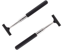 Car Side Mirror Squeegee - ruitenwisser - Retractable Telescopic Mirror Wiper - Anti-Fog & Water Cleaning - 98cm Extendable Handle - Portable Auto Mirror Cleaner - For Rainy & Foggy Weather - (2 Pcs)