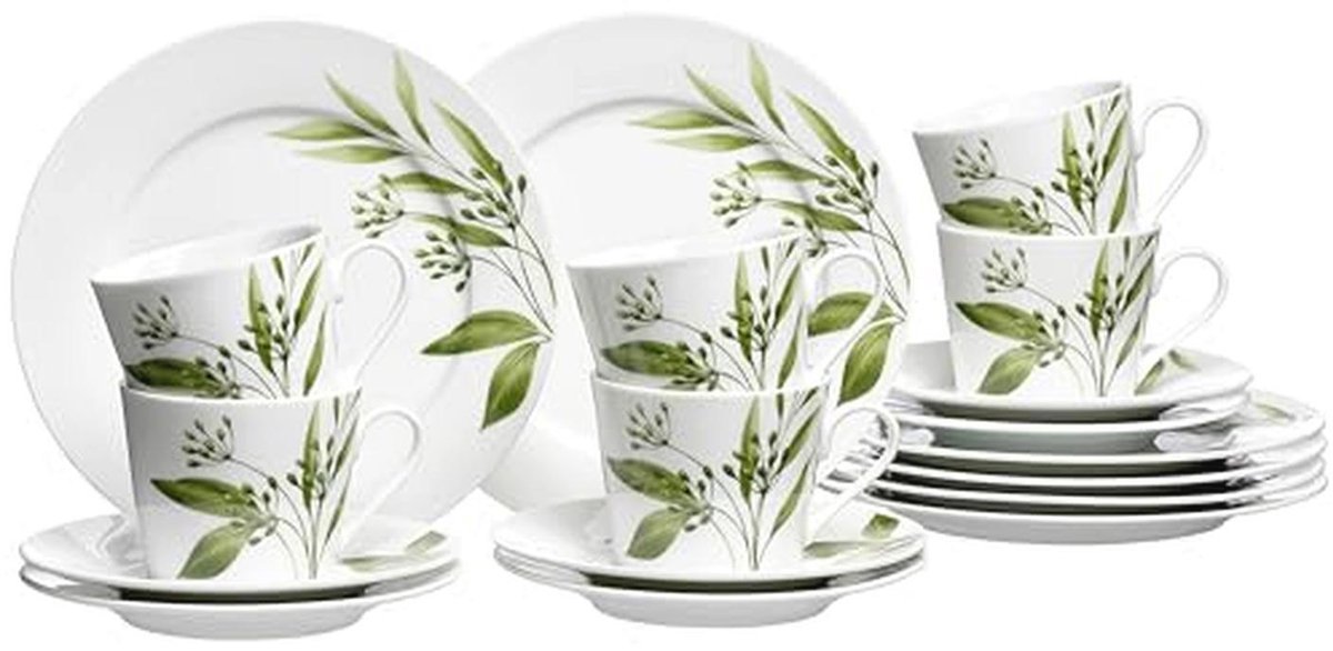 Koffieservies Evora 18-delig Porselein Vaatwasmachinebestendig