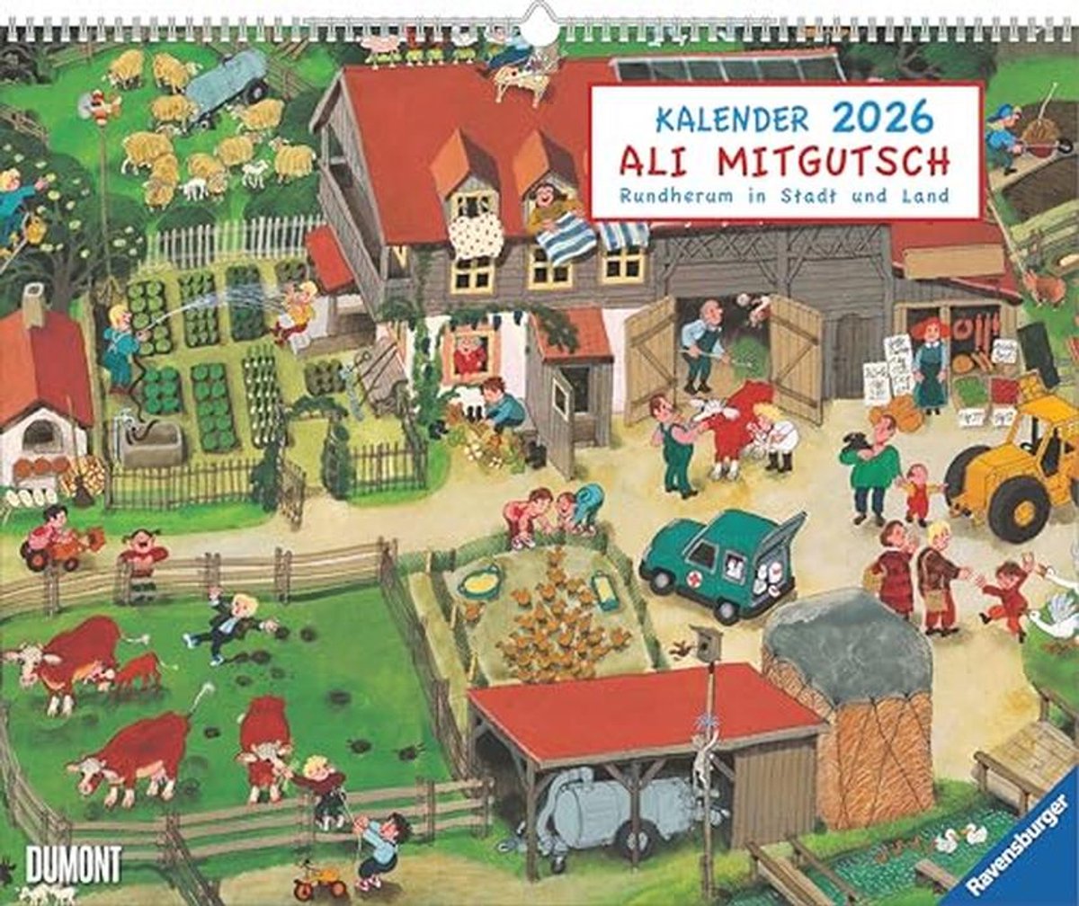 Wimmelbilder Kinderkalender 2026 - 52 x 42,5 cm - Spiralbinding - Geschilderd in Stad en Land