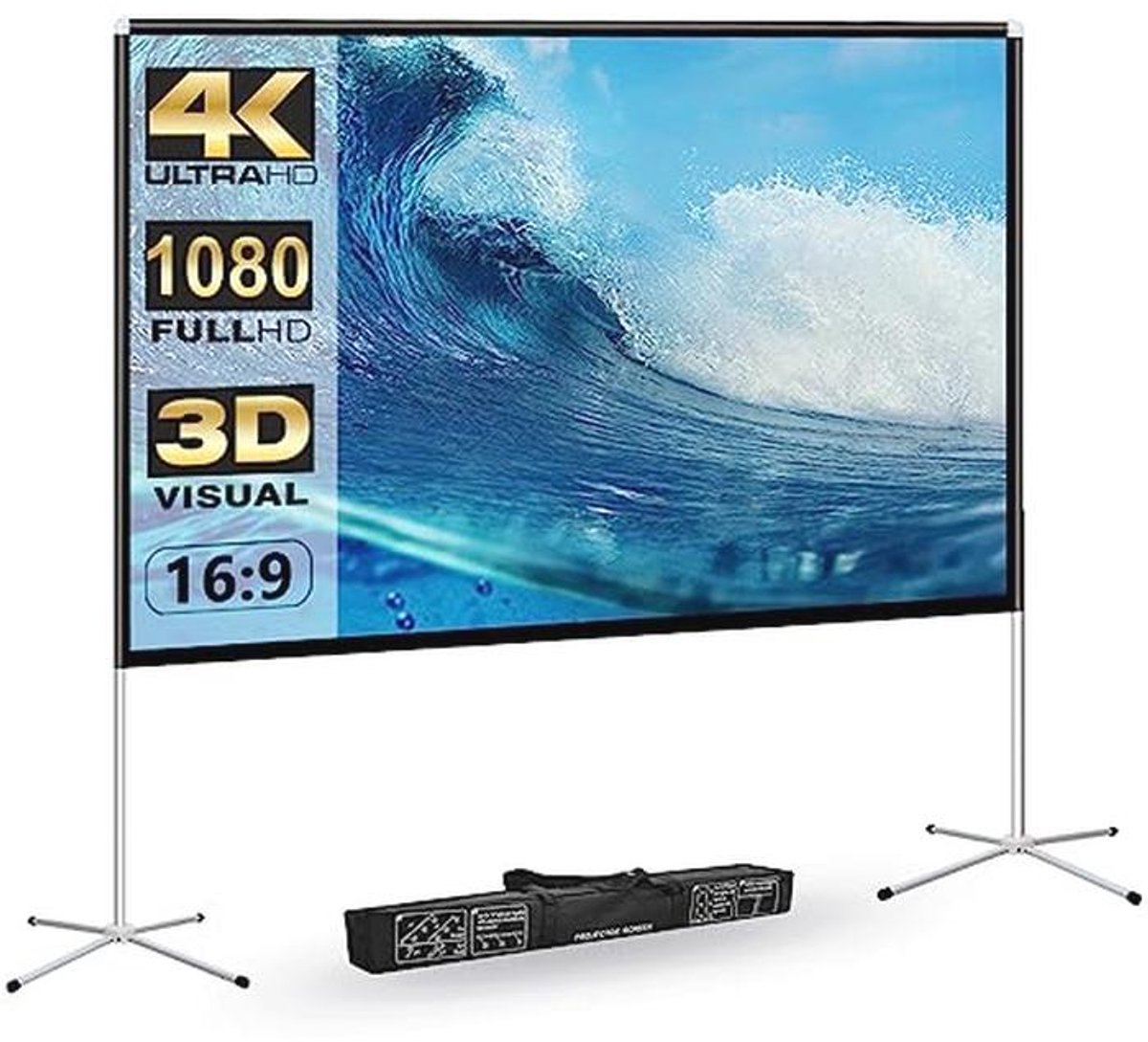 Draagbaar Opvouwbaar Projectiescherm 120" voor Buiten - Ideaal voor Feesten en Camping