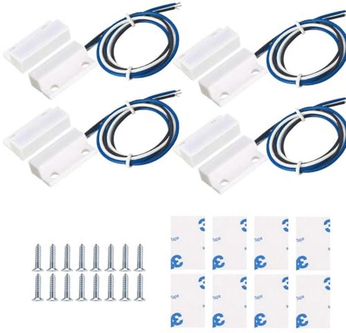 4 sets Magnetische Schakelaar voor Toegangscontrole - Verzonken Deur en Raamcontact