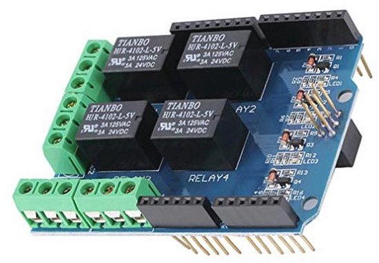 4 Kanaals Relay Shield voor Arduino UNO R3 – 5V Relay Module | bol