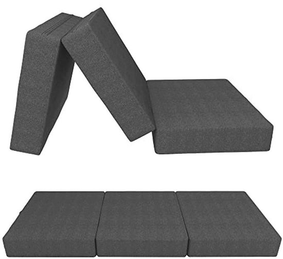Opvouwbaar Campingmatras 3-Delig - Comfortabel Gastenbed en Vloermatras 80 x 195 cm van Merkloos — afbeelding 4