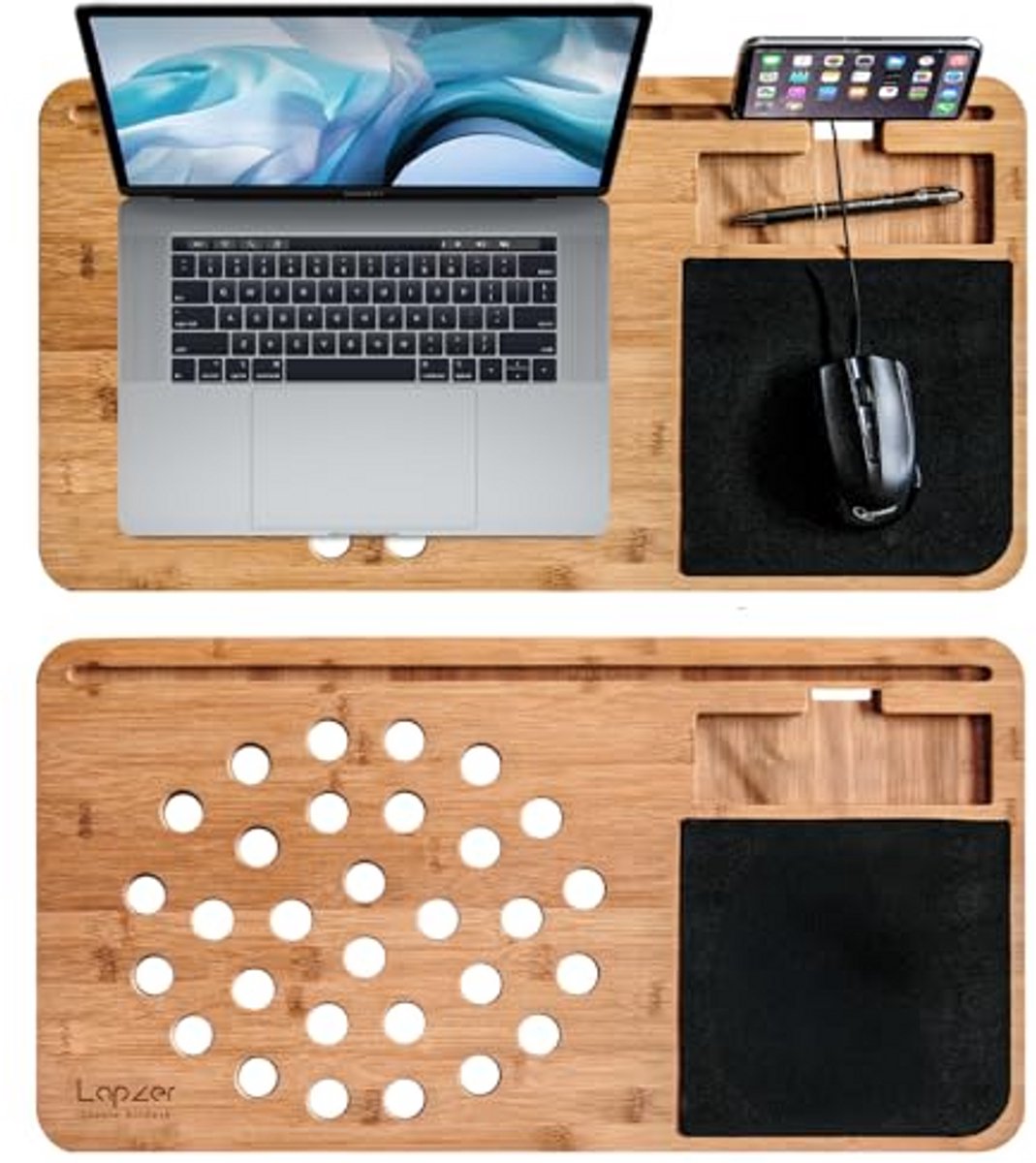 Groot Laptop Bureau met Luchtgaten voor Optimaal Comfort