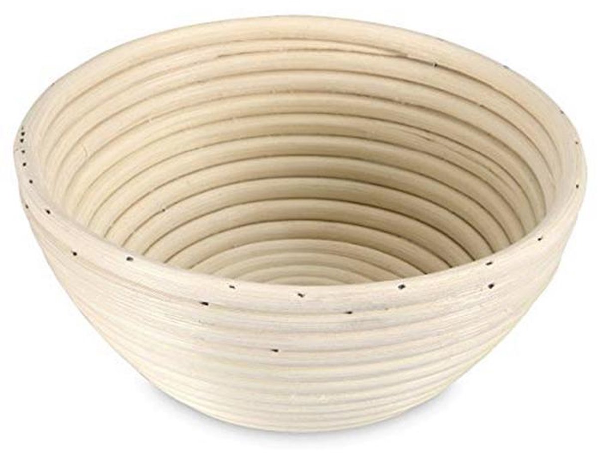 Ronde rotan tuinmand voor broodbakken - Beige, 17cm