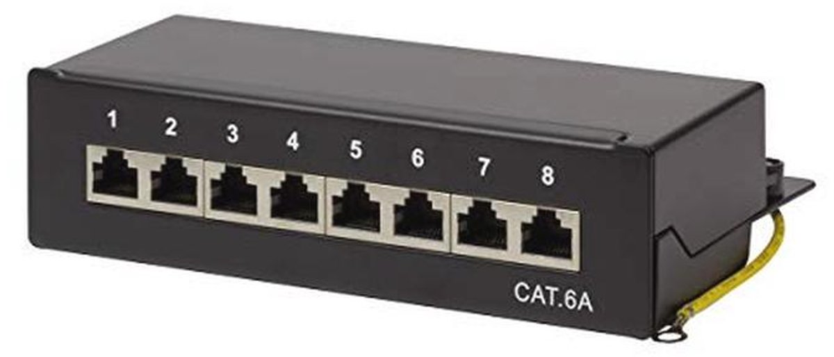 Patchpaneel Cat.6A 8-Port - Professionele Wand- en Tafelmontage voor Ethernet
