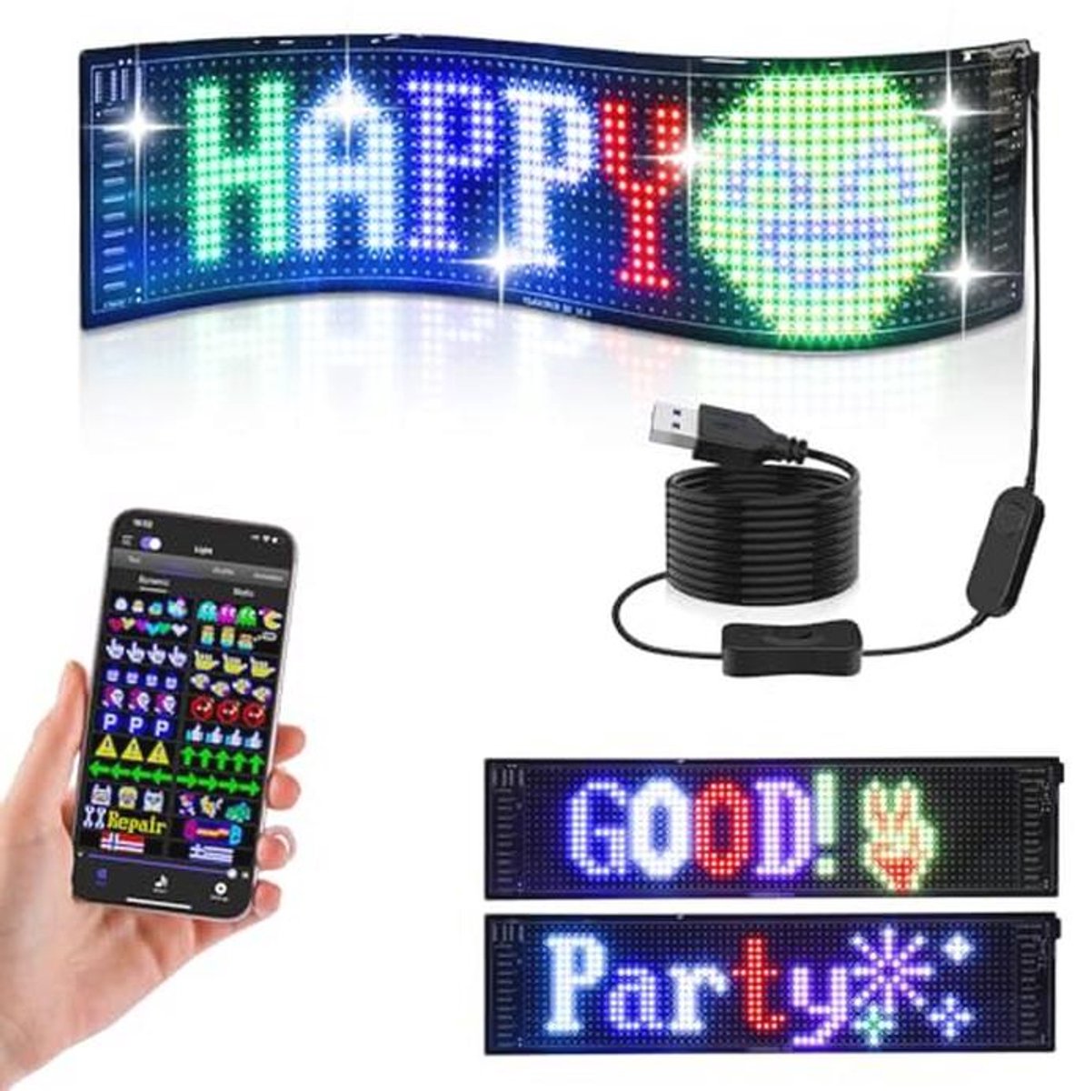 Programmeerbaar LED-bord met Bluetooth-app-besturing voor reclame en animaties
