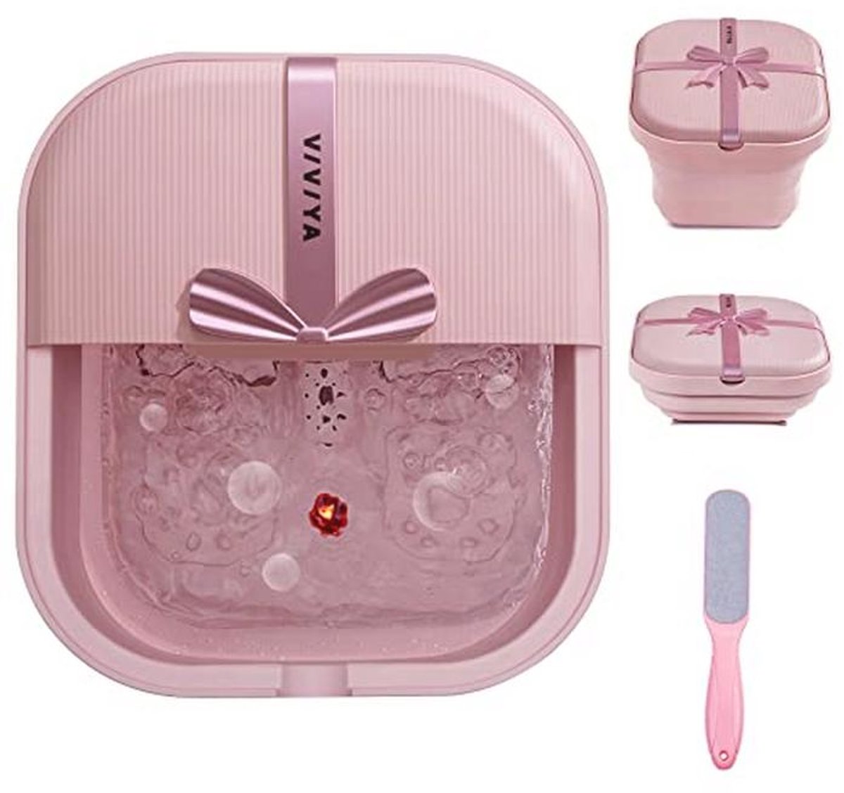 Opvouwbaar voetenbad met warmte, bubbels en massagerollers voor een ontspannende pedicure
