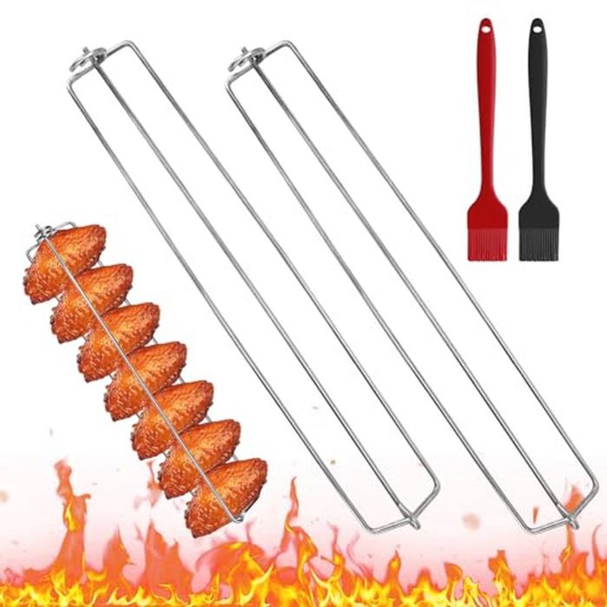 Kippenpoothouders voor Grillen - Perfecte Vork voor Kippenvleugels en Spareribs