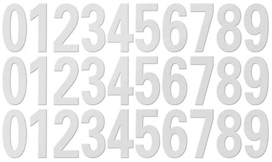 Zilverkleurige Zelfklevende Cijferstickers voor Huisnummer en Adres, 30