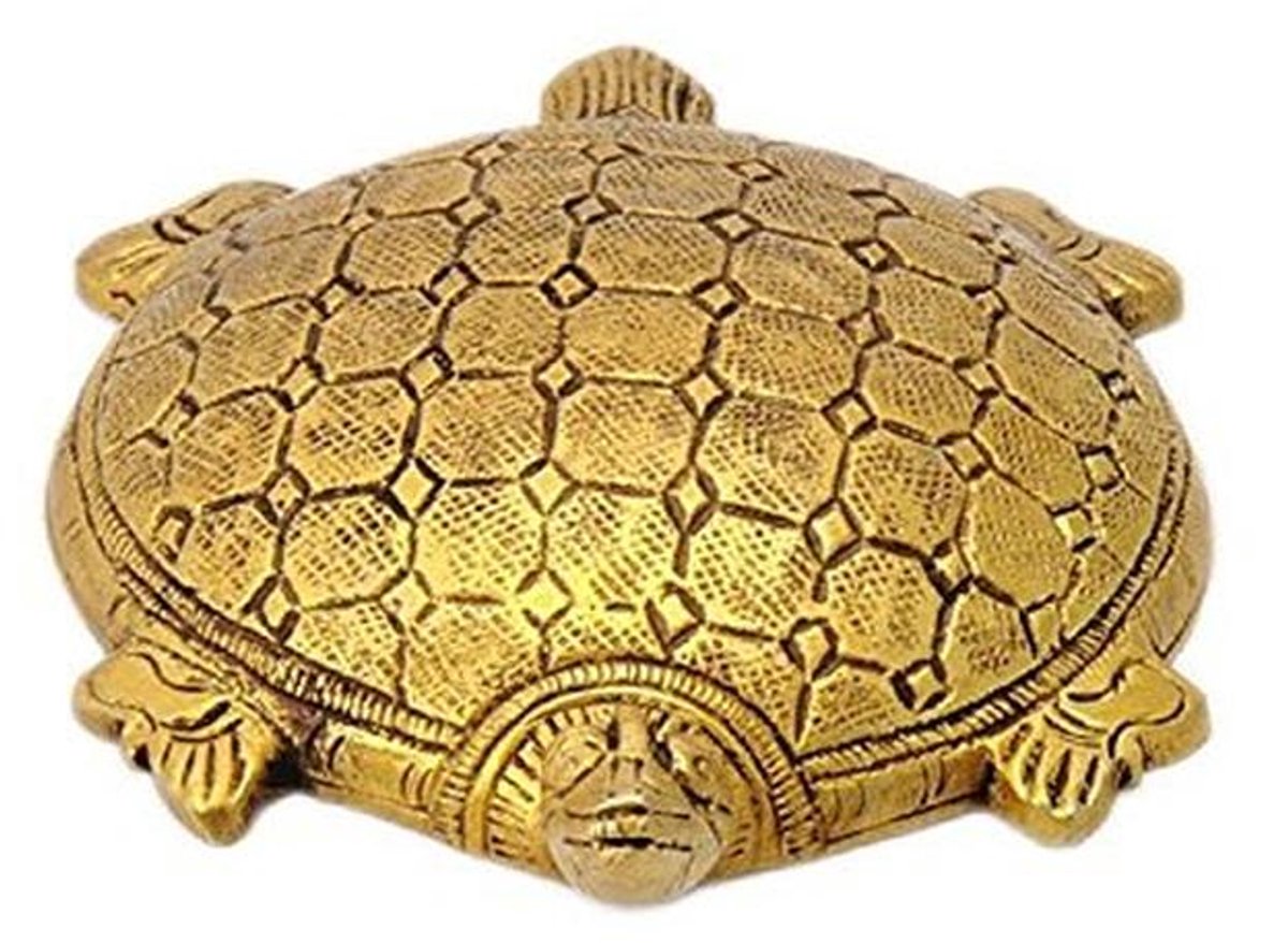 Brass Turtle Figurine for Positive Energy and Happiness - 10 x 7.5 cm