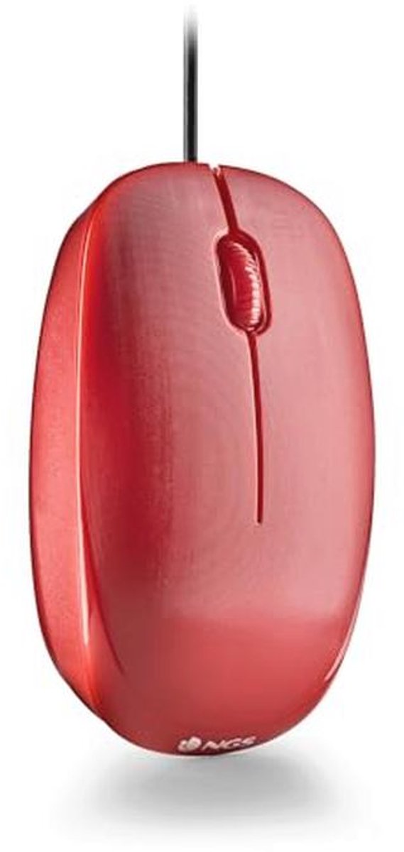 Optische muis 1000 dpi met USB-kabel voor computers en laptops - Rood