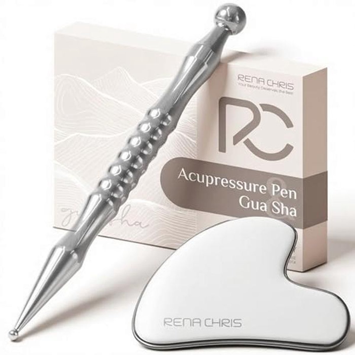 Gua Sha en Acupunctuurpen Set - RVS Reflexologie Tool voor Spierpijn en Spanning