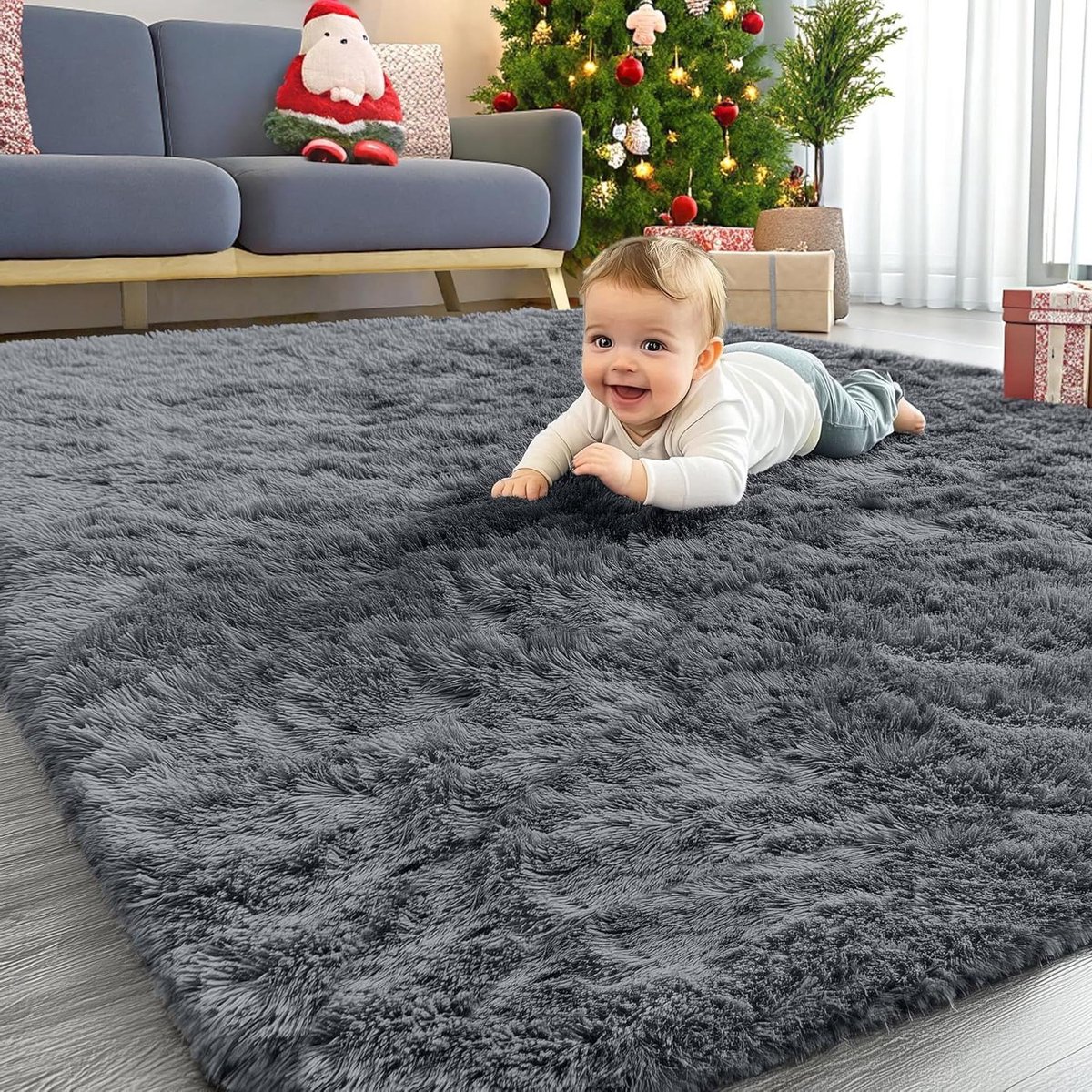 Provento - Pluizige tapijten met antislip, wasbaar, 5 formaten, hoge kwaliteit