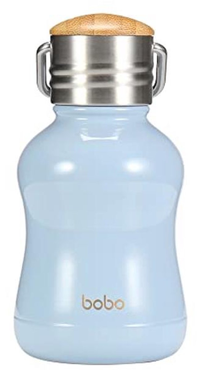Mini vacuüm geïsoleerde waterfles met bamboe deksel - roestvrijstalen thermosfles voor warm en koud water