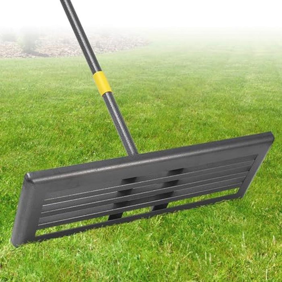 Professional Lawn Leveling Rake 68.5 x 25.5cm - Heavy Duty Leveling Tool with 72 Inch Adjustable Steel Handle | Golf Field Sand Spreader, Football Field Grass Leveler | Stainless Grass Grading