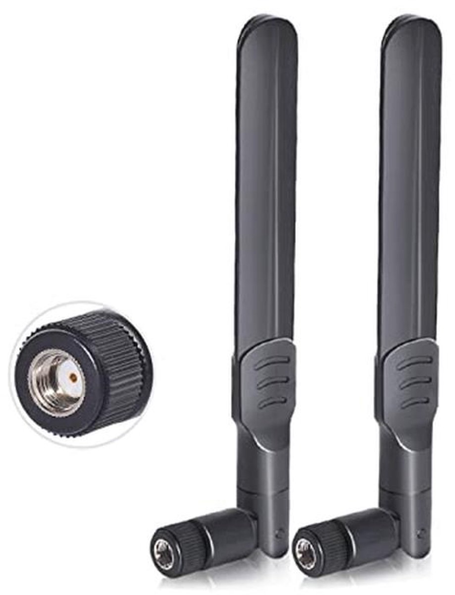Dual Band WiFi Antenne 8dBi MIMO RP-SMA Male Antenne 2-Pack voor Draadloze Routers en Netwerkkaarten