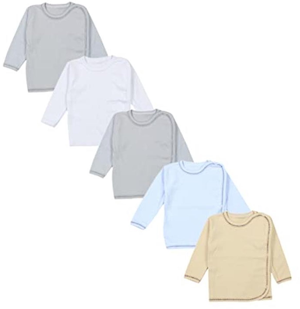 Katoenen Baby Wrap Shirts met Lange Mouwen - 5-Pack