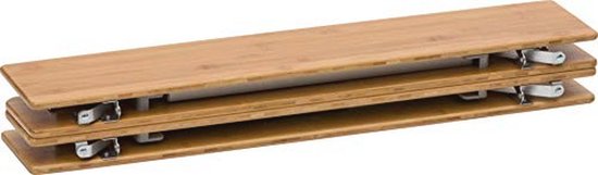 Inklapbare Campingtafel van Bamboe - Verstelbare Hoogte 80 x 60 cm - Ideaal voor Tuin en Balkon — afbeelding 4