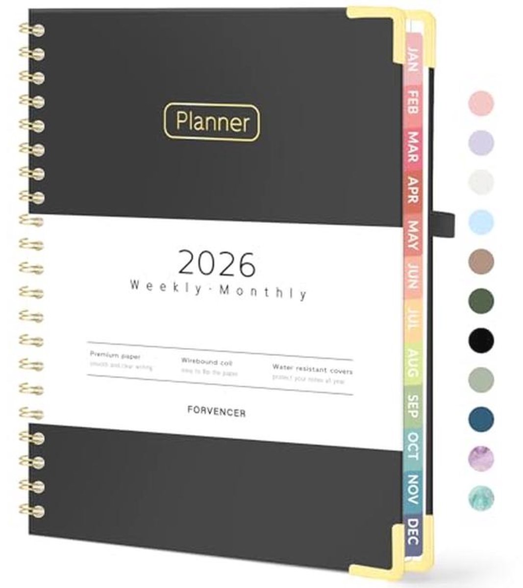 Academische Planner 2025-2026, Hardcover Wekelijkse en Maandelijkse Agenda, 21,5 x 28,9 cm, Dagelijkse Kalender met Tabbladen